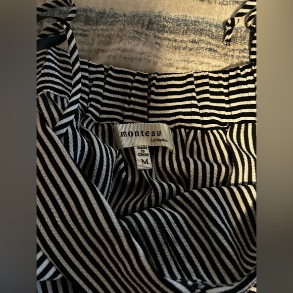 08-Monteau Striped Long Sleeve Dress with Tie Accents - Picture 5 of 10